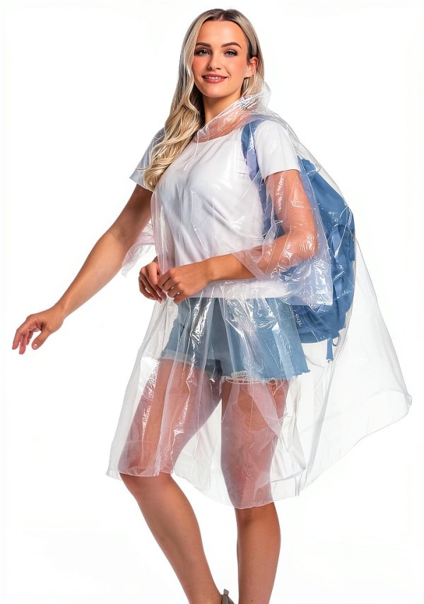 Borogo Waterproof Rain Poncho Clear Pack Fishing Outdoor-3