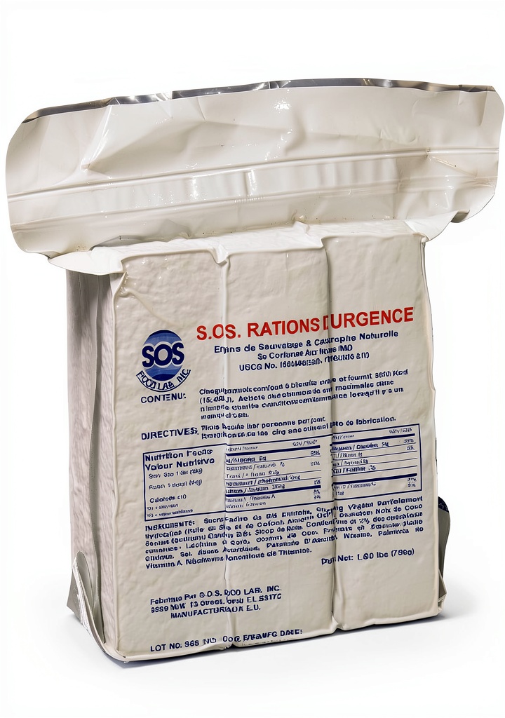 SOS Emergency Food Rations package showing bars and labeling