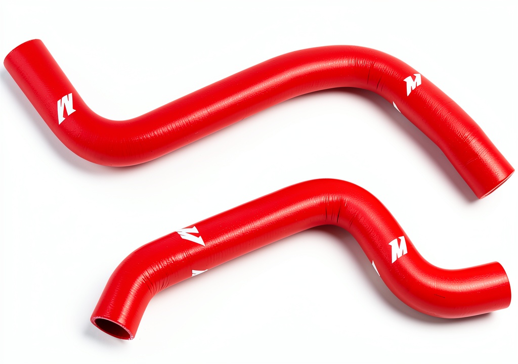 Installing Mishimoto Silicone Radiator Hose for Mitsubishi 3000GT on a wooden workbench