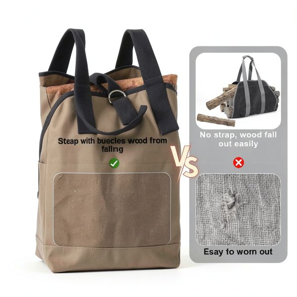 Firewood Carrier by FEED GARDEN Durable Waxed Canvas-3