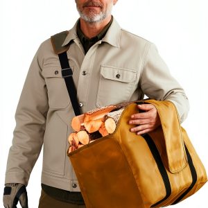 Firewood Carrier by NFAMRZCAR Heavy Duty Waxed Canvas-0
