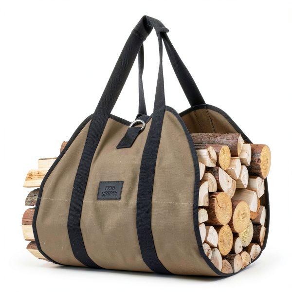 Firewood Carrier by FEED GARDEN Durable Waxed Canvas-5
