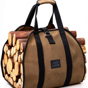 Firewood Carrier by FEED GARDEN Durable Waxed Canvas-0