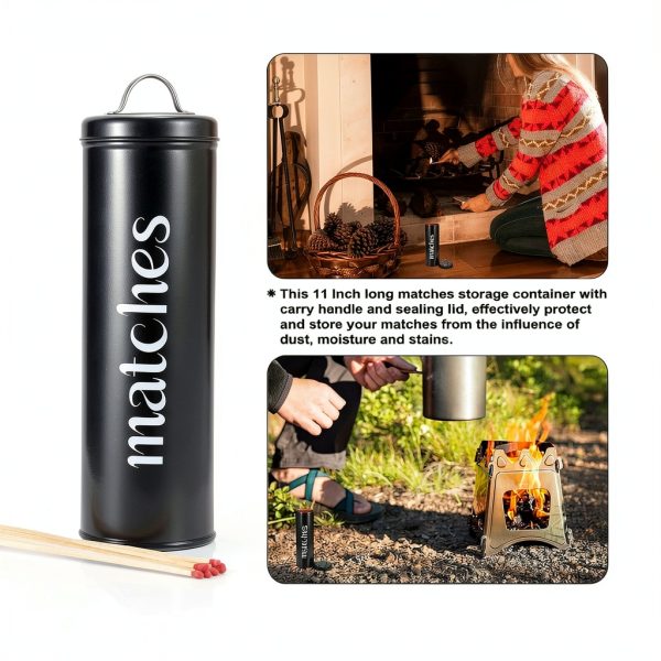 OwnMy Fireplace Matches Holder with Lid-5